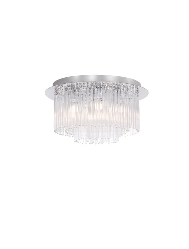 ROSARNO Chrome Metal Glass & K9 Crystal LED G9 6x5 Watt 230 Volt IP20 Bulb Excluded D: 35 H: 18 cm