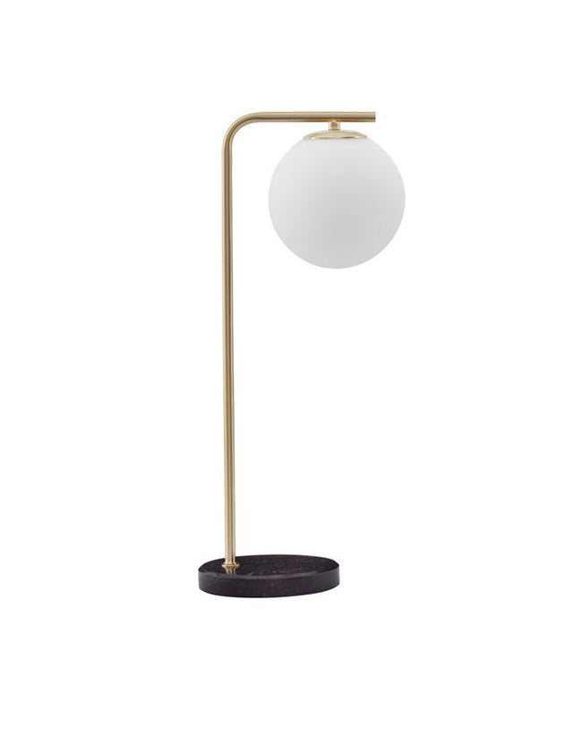 ALVAREZ Satin Gold Metal & Black Marble White Opal Glass LED E14 1x5 Watt 230 Volt Bulb Excluded IP20 L: 22 W: 15 H: 51 cm