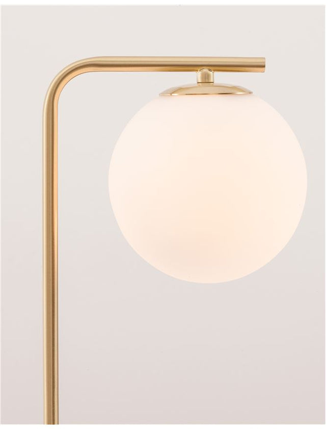 ALVAREZ Satin Gold Metal & Black Marble White Opal Glass LED E14 1x5 Watt 230 Volt Bulb Excluded IP20 L: 22 W: 15 H: 51 cm