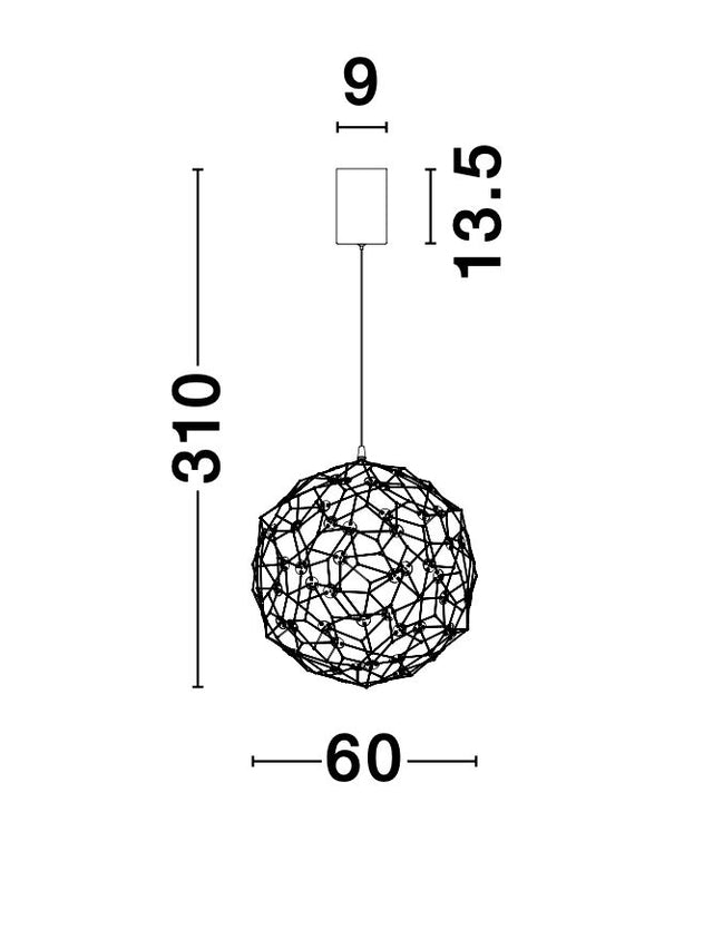 SOLE Gold Metal LED 21.6 Watt 230 Volt 2520Lm 3000K IP20 D: 60 H: 310 cm