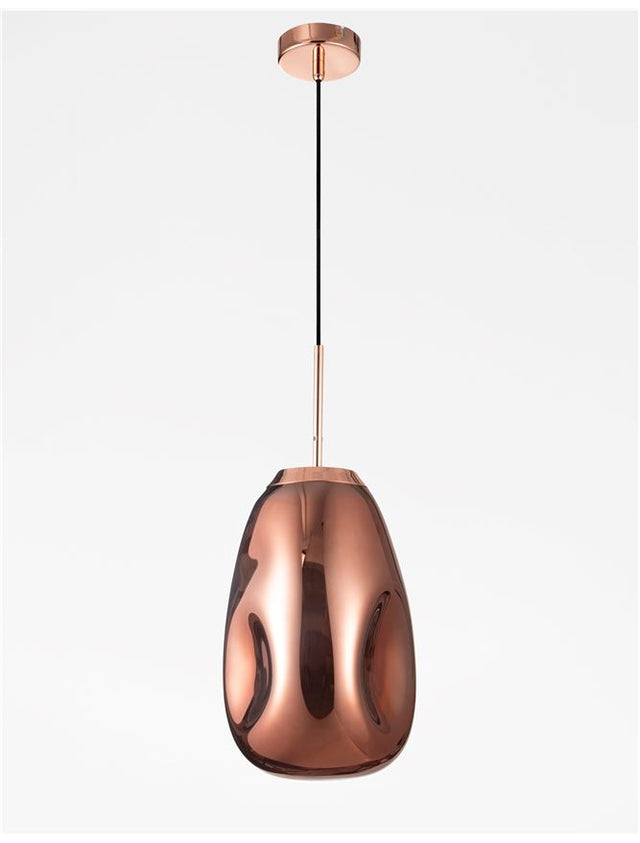 LAVA Copper Metal Handmade Copper Glass LED E27 1x12 Watt 230 Volt IP20 Bulb Excluded D: 22 H1: 49.6 H2: 120 cm