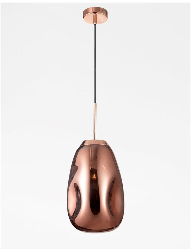 LAVA Copper Metal Handmade Copper Glass LED E27 1x12 Watt 230 Volt IP20 Bulb Excluded D: 22 H1: 49.6 H2: 120 cm