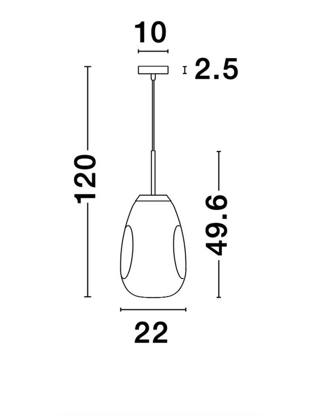 LAVA Copper Metal Handmade Copper Glass LED E27 1x12 Watt 230 Volt IP20 Bulb Excluded D: 22 H1: 49.6 H2: 120 cm