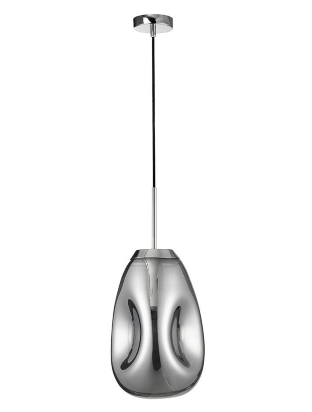 LAVA Chrome Metal Handmade Chrome Glass LED E27 1x12 Watt 230 Volt IP20 Bulb Excluded D: 22 H1: 49.6 H2: 120 cm