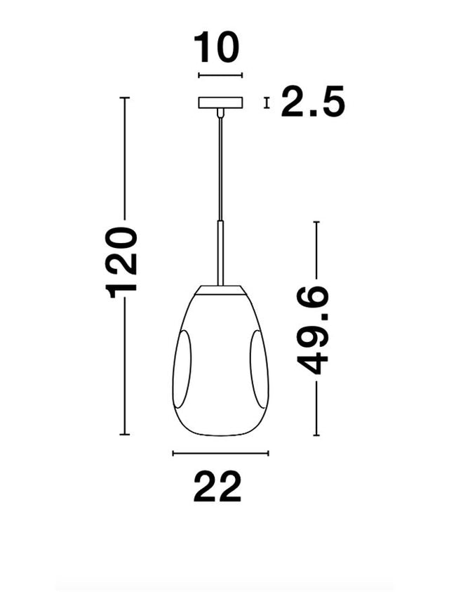 LAVA Chrome Metal Handmade Chrome Glass LED E27 1x12 Watt 230 Volt IP20 Bulb Excluded D: 22 H1: 49.6 H2: 120 cm