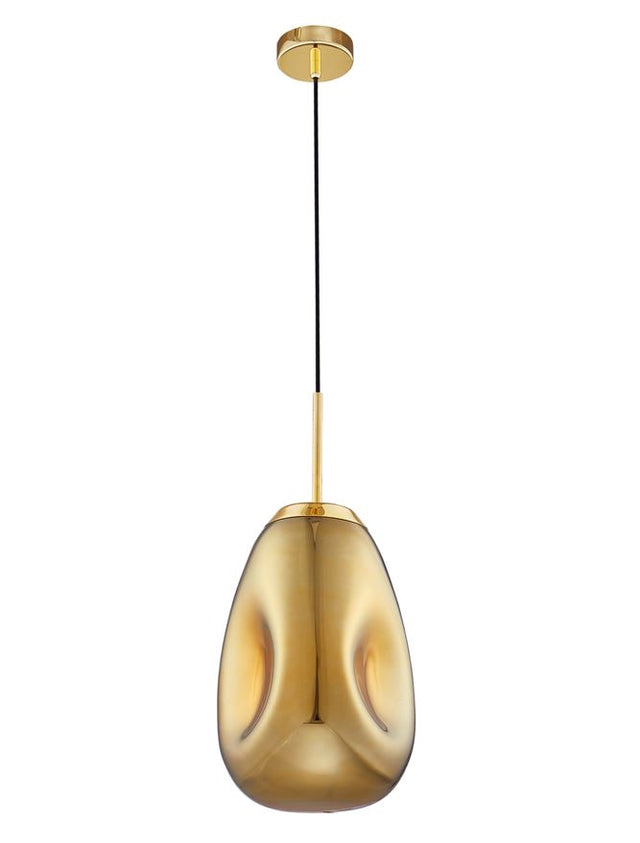 LAVA Gold Metal Handmade Gold Glass LED E27 1x12 Watt 230 Volt IP20 Bulb Excluded D: 22.5 H1: 49.6 H2: 120 cm