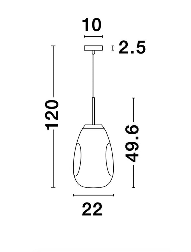 LAVA Gold Metal Handmade Gold Glass LED E27 1x12 Watt 230 Volt IP20 Bulb Excluded D: 22.5 H1: 49.6 H2: 120 cm