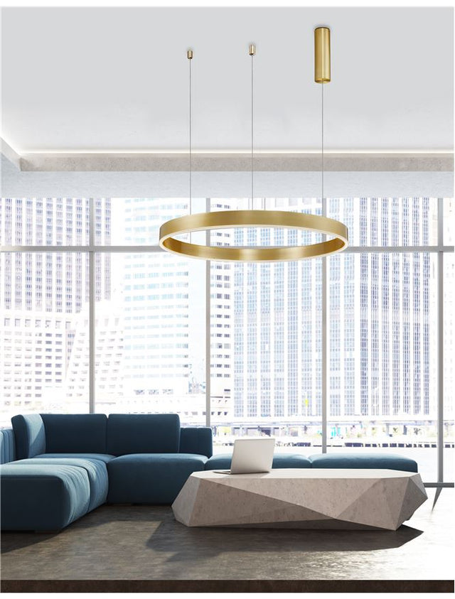 MOTIF Brass Gold Aluminium & Acrylic LED 48 Watt 230 Volt 3360Lm 3000K IP20 D: 80 H: 120 cm