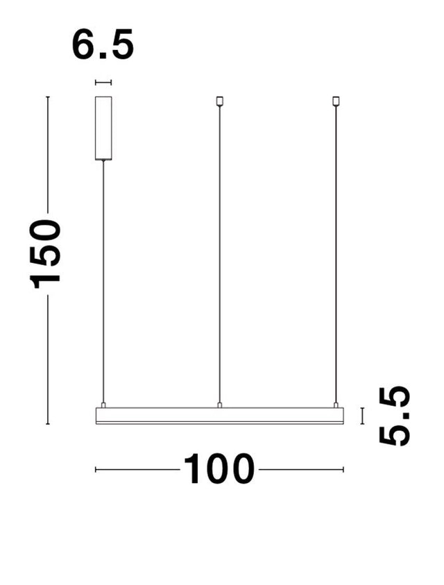 MOTIF Brass Gold Aluminium & Acrylic LED 55 Watt 230 Volt 3800Lm 3000K IP20 D: 100 H: 150 cm