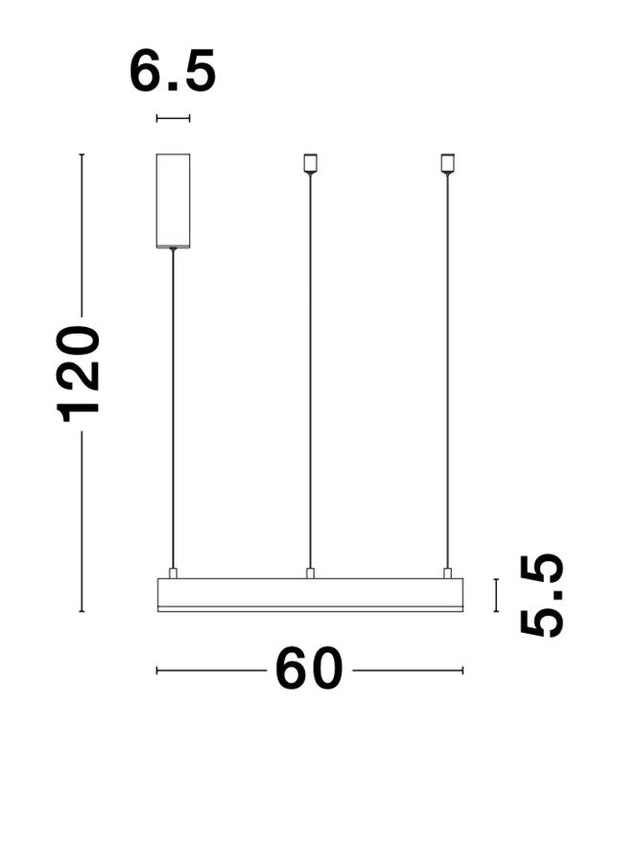 MOTIF Sandy Black Aluminium & Acrylic LED 40 Watt 230 Volt 2800Lm 3000K IP20 60 D: 60 H: 120 cm