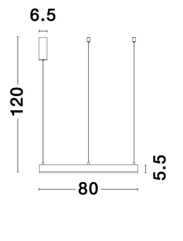 MOTIF Sandy Black Aluminium & Acrylic LED 48 Watt 230 Volt 3360Lm 3000K IP20 D: 80 H: 120 cm