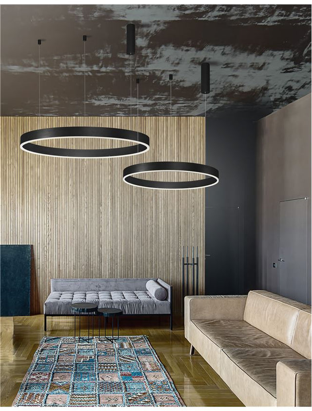 MOTIF Sandy Black Aluminium & Acrylic LED 55 Watt 230 Volt 3800Lm 3000K IP20 D: 100 H: 150 cm