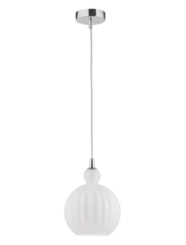 ODELL Chrome Aluminium Opal Glass LED E14 1x5 Watt 230 Volt IP20 Bulb Excluded D: 15 H1: 20.4 H2: 120 cm