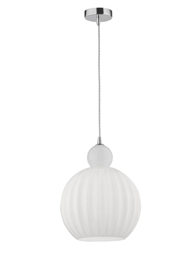 ODELL Chrome Aluminium Opal Glass LED E27 1x12 Watt 230 Volt IP20 Bulb Excluded D: 28 H1: 35.9 H2: 120 cm