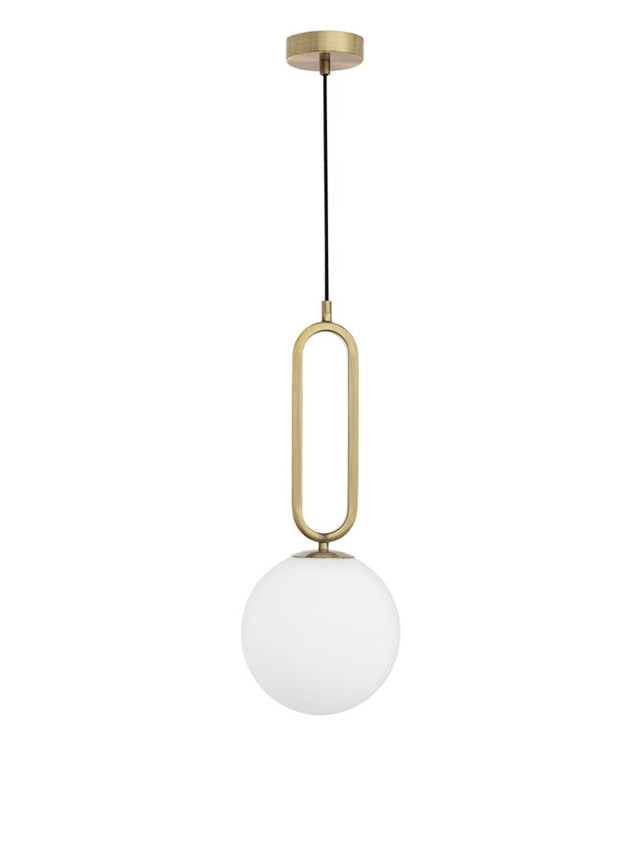 GRUS Brass Metal Opal Glass LED E27 1x12 Watt 230 Volt IP20 Bulb Excluded D: 20 H1: 51 H2:120 cm