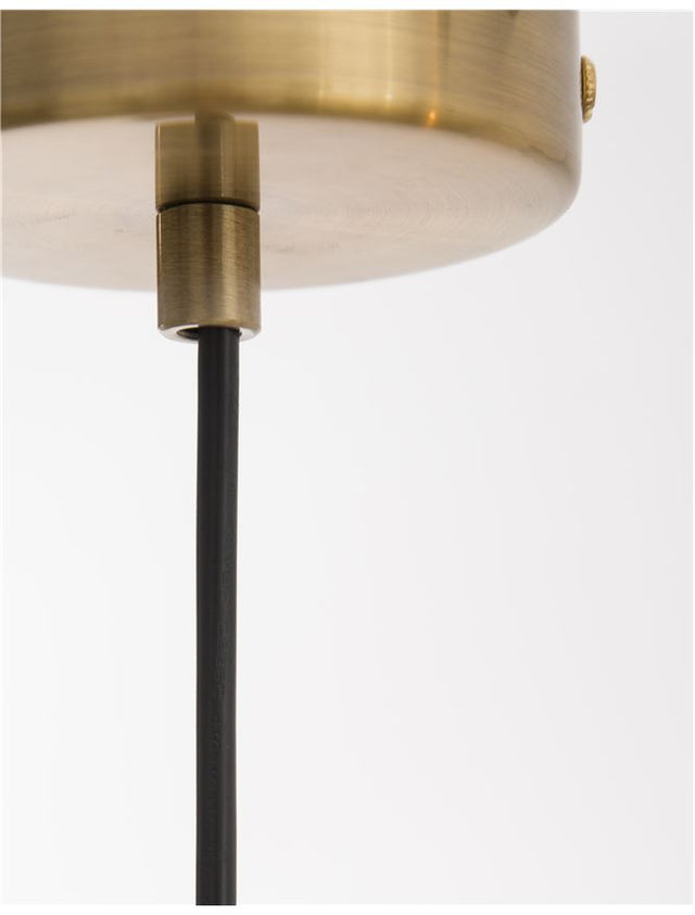 GRUS Brass Metal Opal Glass LED E27 1x12 Watt 230 Volt IP20 Bulb Excluded D: 20 H1: 51 H2:120 cm