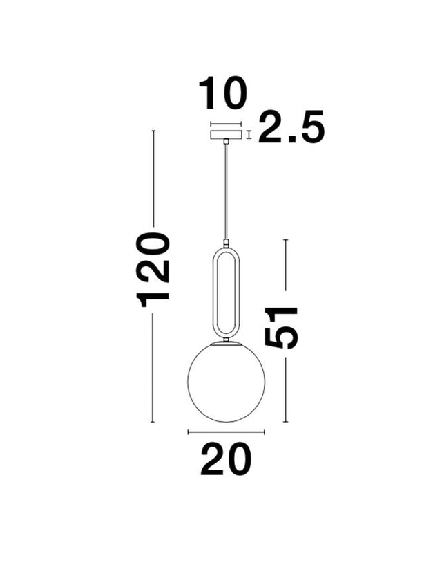 GRUS Brass Metal Opal Glass LED E27 1x12 Watt 230 Volt IP20 Bulb Excluded D: 20 H1: 51 H2:120 cm