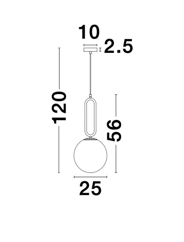 GRUS Matt Black Metal Opal Glass LED E27 1x12 Watt 230 Volt IP20 Bulb Excluded D: 25 H1: 56 H2: 120 cm