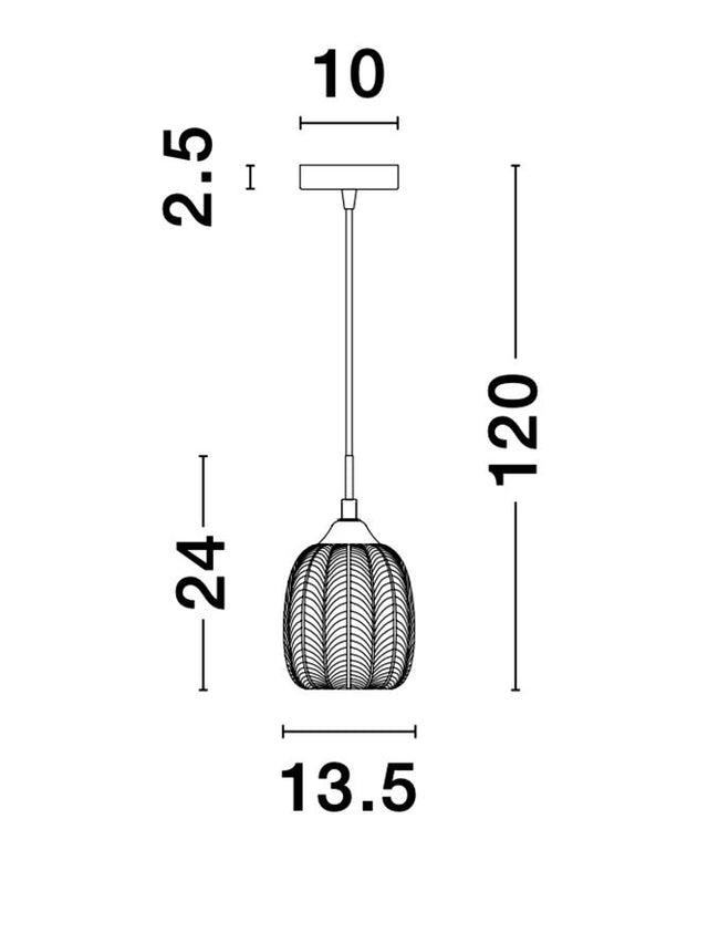 VARIO Clear Glass & Satin Gold Metal LED E27 1x12 Watt 230 Volt IP20 Bulb Excluded D: 13.5 H1: 24 H2: 120 cm