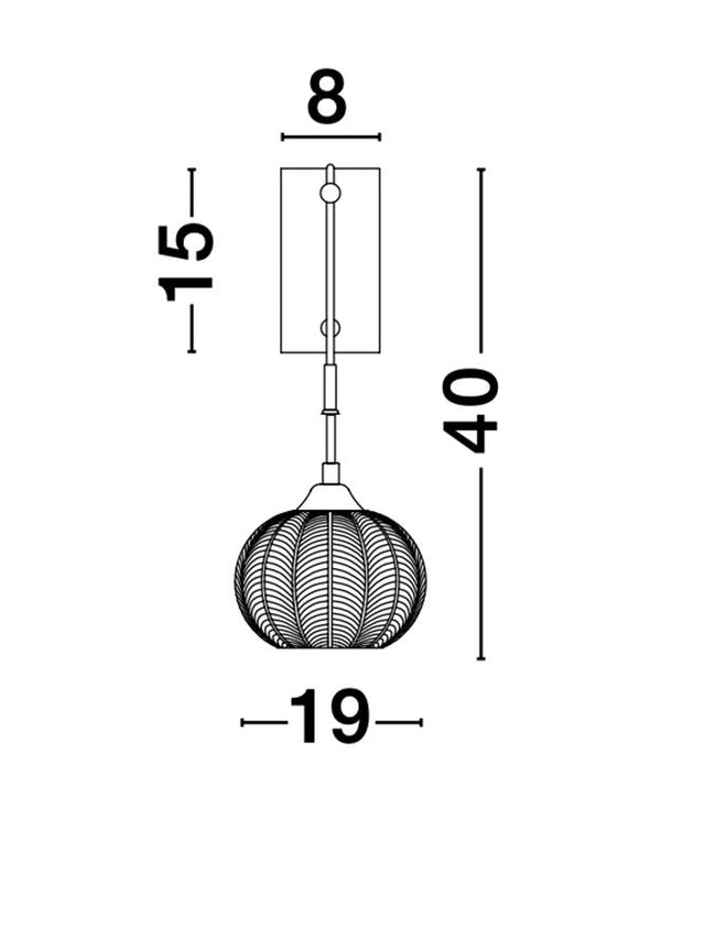 VARIO Clear Glass & Satin Gold Metal LED E27 1x12 Watt 230 Volt IP20 Bulb Excluded L: 19 W: 13.5 H: 40 cm