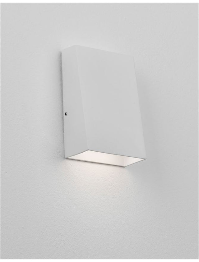 MILEY Sandy White Aluminium & Glass LED 3 Watt 230 Volt 304Lm 3000K IP54 Light Down L: 8 W: 4 H: 12 cm