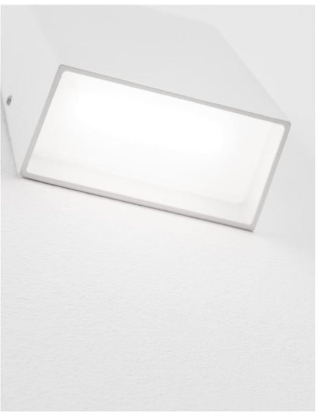 MILEY Sandy White Aluminium & Glass LED 3 Watt 230 Volt 304Lm 3000K IP54 Light Down L: 8 W: 4 H: 12 cm