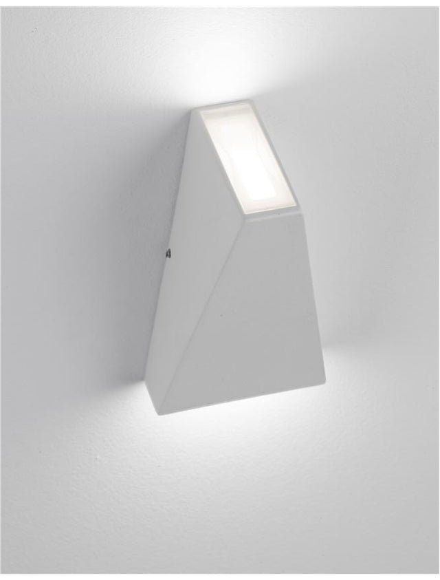 MILEY Sandy White Aluminium & Glass LED 6 Watt 230Volt 397Lm 3000K IP54 Light Up & Down L: 7.4 W: 7.4 H: 13.6 cm