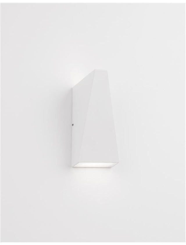 MILEY Sandy White Aluminium & Glass LED 6 Watt 230Volt 397Lm 3000K IP54 Light Up & Down L: 7.4 W: 7.4 H: 13.6 cm