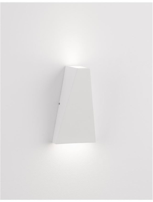 MILEY Sandy White Aluminium & Glass LED 6 Watt 230Volt 397Lm 3000K IP54 Light Up & Down L: 7.4 W: 7.4 H: 13.6 cm