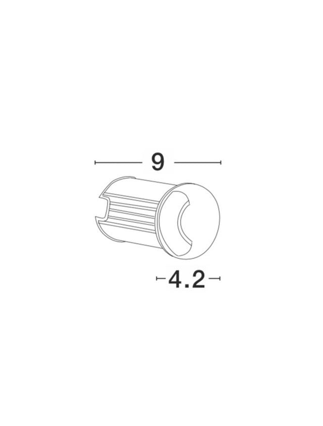 BANG Satin Nickel Alum. LED 1 Watt 60Lm 3000K D: 4.2 H: 9 cm Cut Out: 3.7 cm IP67