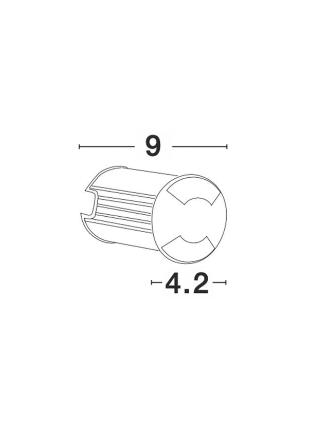 BANG Satin Nickel Aluminium LED 1 Watt 60Lm 3000K IP67 100-240 Volt 50Hz Beam 42o Driver Included D: 4.2 H: 9 cm Cut Out: 3.7 cm