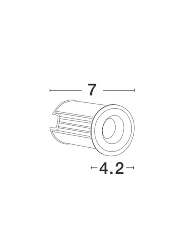 BANG Satin Nickel Alum. LED 1 Watt 60Lm 3000K D: 4.2 H: 7 cm Cut Out: 3.7 cm IP67