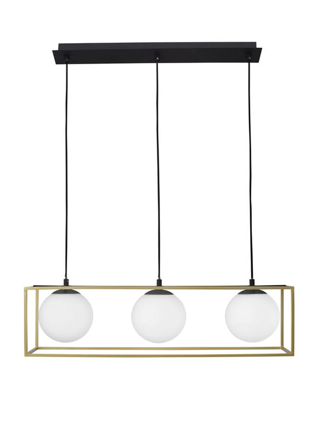 JULIET Brass & Black Metal White Opal Glass LED E14 1x5 Watt IP20 Bulb Excluded L: 70 W: 18 H: 120 cm