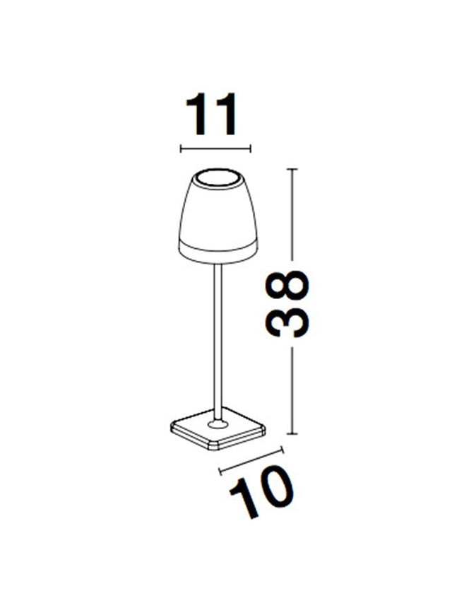 COLT Sandy Black Die-Casting Aluminium & Acrylic LED 1 Watt 104Lm 3000K IP44 Beam Angle 62° 200-240 Volt Touch Lamp / Battery / USB Wire D: 11 W: 11 H: 38 cm