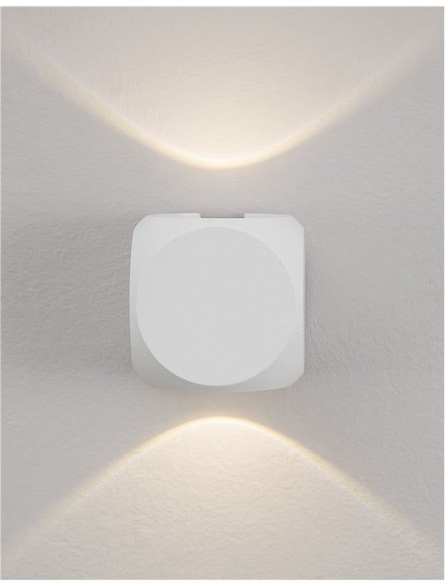 ZARI Sandy White Alum. & Glass LED 2x2 Watt 285Lm 3000K 2 sides light L: 5.5 H: 6.5 cm IP54