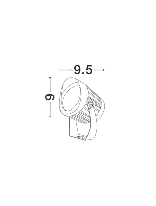 NORTH Black Aluminium & Glass LED 10 Watt 700Lm 3000K D: 9 W: 9.5 cm IP65