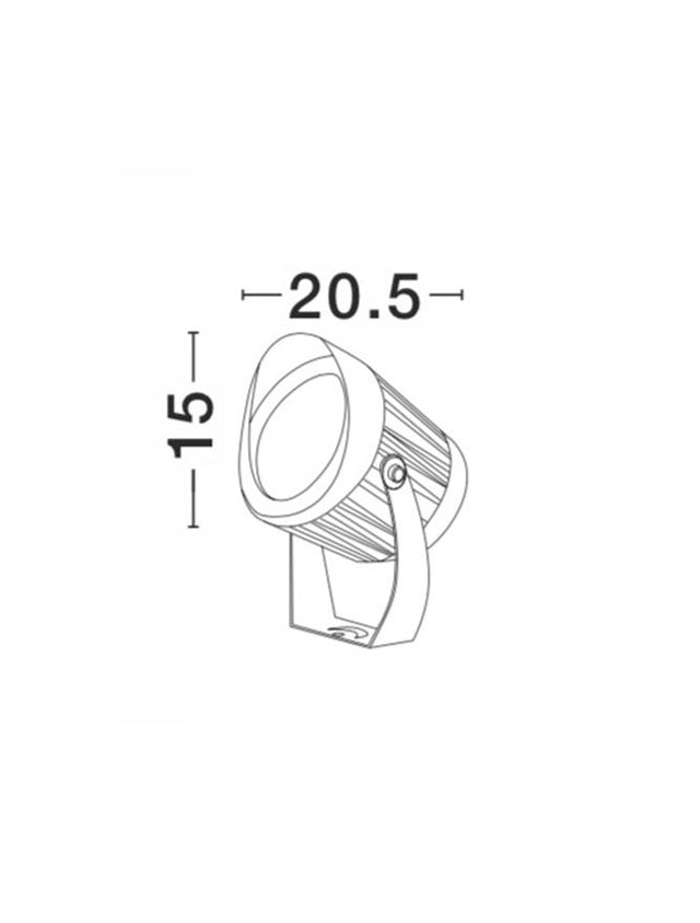 NORTH Black Aluminium & Glass LED 30 Watt 2800Lm 3000K D: 15 W: 20.5 cm IP65