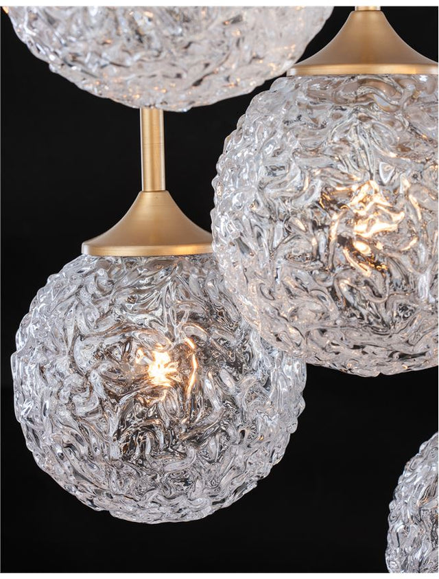 MIRANO Clear Structured Glass & Brushed Gold Steel LED G9 5x5 Watt 230 VoltIP20 Bulb Excluded D: 42 H: 180 cm