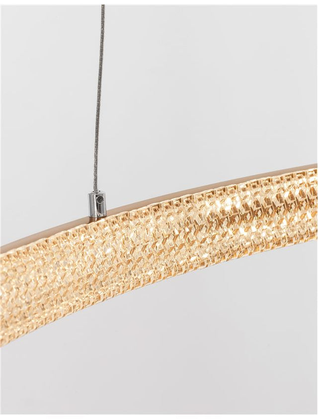 PRESTON Antique Gold Brass Aluminium & Acrylic LED 37 Watt 230 Volt 2264Lm 3000K IP20 D: 60 H1: 4 H2: 120 cm