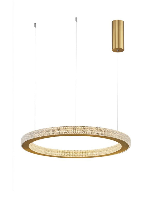 FIORE Antique Gold Brass Aluminium & Acrylic LED 60 Watt 230 Volt 3530Lm 3000K IP20 D: 60 H1: 4 H2: 120 cm