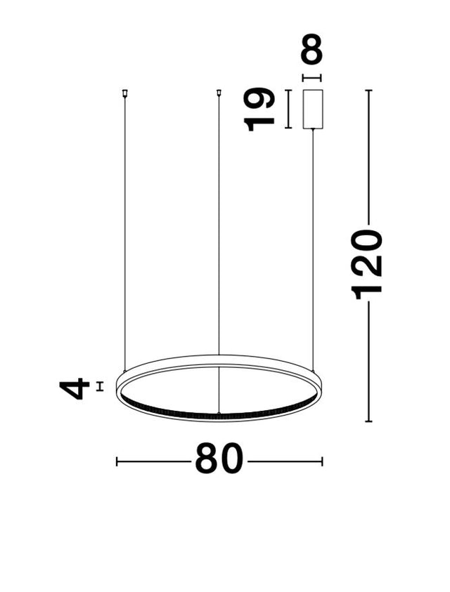 PRESTON Antique Gold Brass Aluminium & Acrylic LED 50 Watt 230 Volt 2727Lm 3000K IP20 D: 80 H1: 4 H2: 120 cm