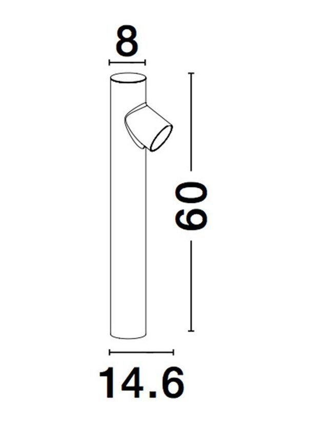 RAMO Dark Gray Aluminium Glass Diffuser LED GU10 1x7 Watt 220-240 Volt IP65 Bulb Excluded D: 8 W: 14.6 H: 60 cm