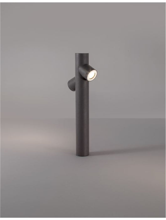 RAMO Dark Gray Aluminium Glass Diffuser LED GU10 2x7 Watt  220-240 Volt IP65 Bulb Excluded D: 8 W: 21 H: 60 cm