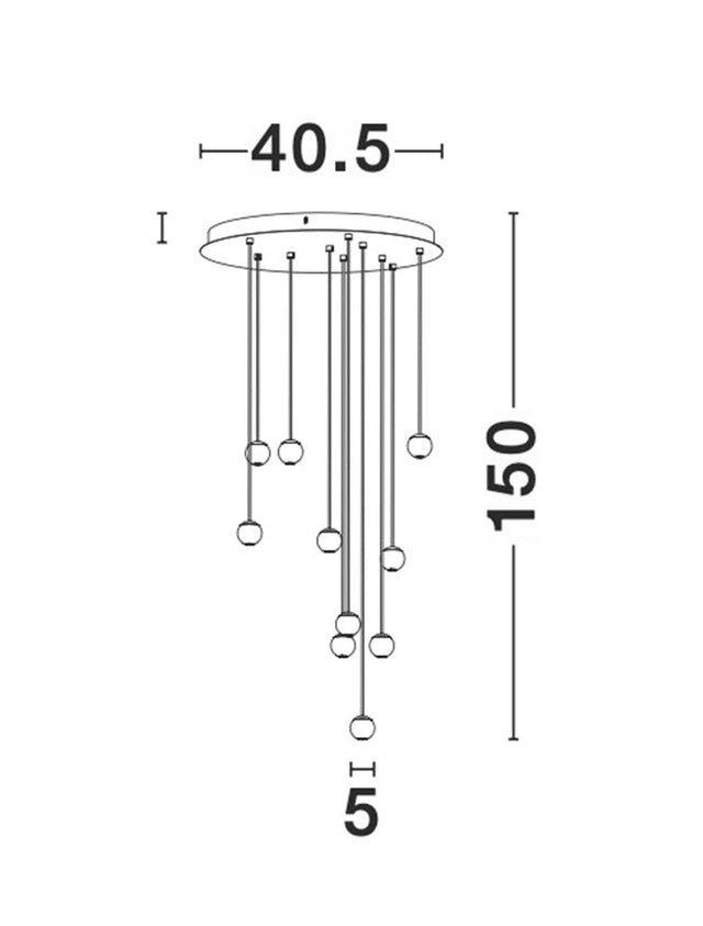 NOCCI Black Aluminium
Black Fabric Wire 
LED 48 Watt 230 Volt
1902Lm 3000K IP20
D: 40.5 H: 150 cm Adjustable Height