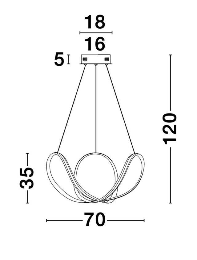 APUS Sandy Black Aluminium & Acrylic LED 50 Watt 230 Volt 2158Lm 3000K IP20 D: 70 H: 120 cm