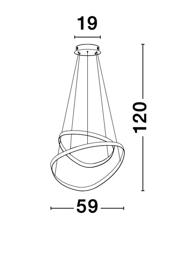 ARIES Dimmable Sandy White Aluminium & Acrylic LED 48 Watt 230 Volt 2363Lm 3000K IP20 D: 59 H: 120 cm