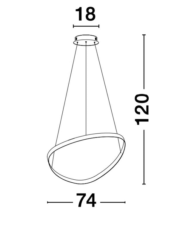 ARIES Dimmable Sandy White Aluminium & Acrylic LED 32 Watt 230 Volt 1770Lm 3000K IP20 D: 74 H: 120 cm