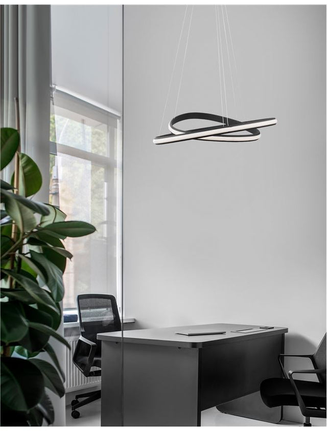 ARIES Dimmable Sandy Black Aluminium & Acrylic LED 48 Watt 230 Volt 2363Lm 3000K IP20 D: 59 H: 120 cm