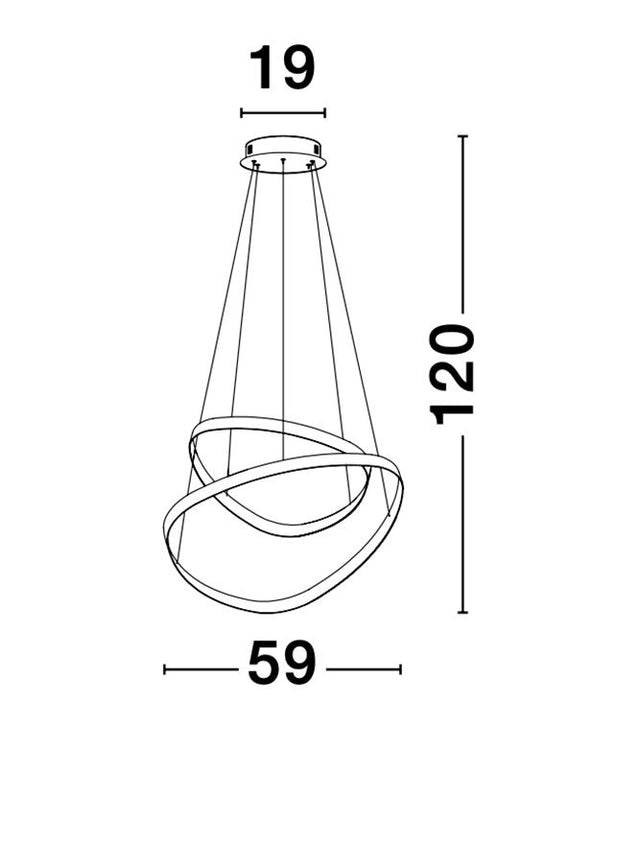 ARIES Dimmable Sandy Black Aluminium & Acrylic LED 48 Watt 230 Volt 2363Lm 3000K IP20 D: 59 H: 120 cm