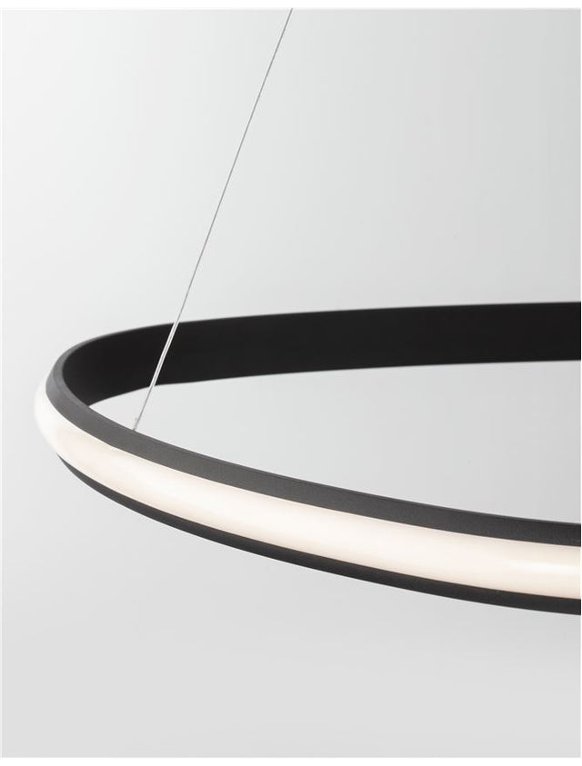 ARIES Sandy Black Aluminium & Acrylic LED 32 Watt 230 Volt 1770Lm 3000K IP20 D: 74 H: 120 cm Dimmable